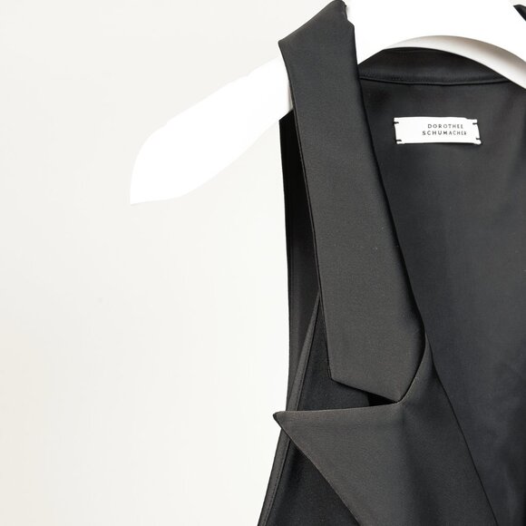 Dorothee Schumacher Emotional Essence Black Double-Breasted Tuxedo Vest - Picture 5 of 10